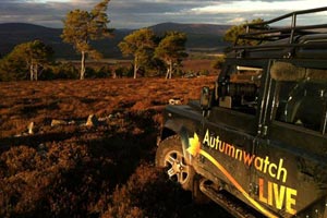 Autumnwatch Land Rover in the Highlands
