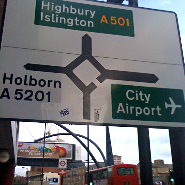 Old Street roundabout sign