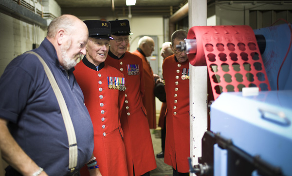 Dave Brown demonstrates the cutting machine