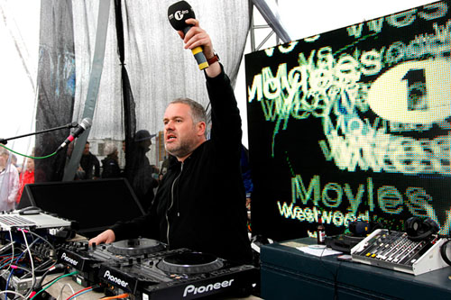 Chris Moyles on the Outdoor Stage at Radio 1's Big Weekend 2001 in Carlisle
