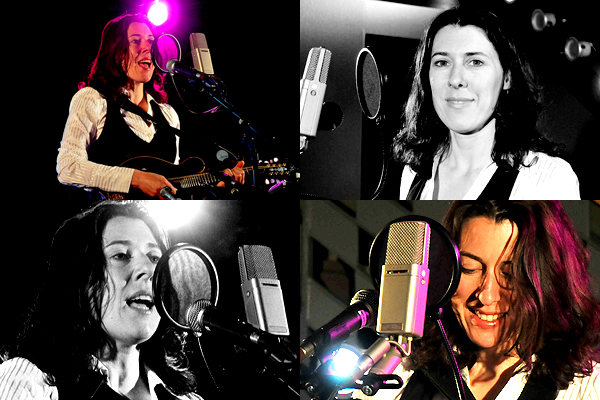 Annabelle Chvostek in Studio 1, BBC Scotland, June 2010 recording a session for Another Country with Ricky Ross.