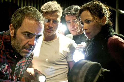 The cast of The Deep. James Nesbitt as Clem, Tom Wlaschiha as Arkady, Goran Visnjic as Samson and Minnie Driver as Frances