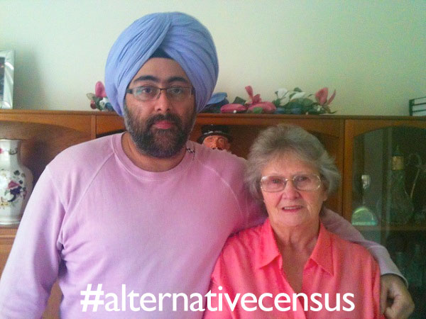 Hardeep Singh Kohli with Sylvia Singer for Radio 4's 'Alternative Census'.