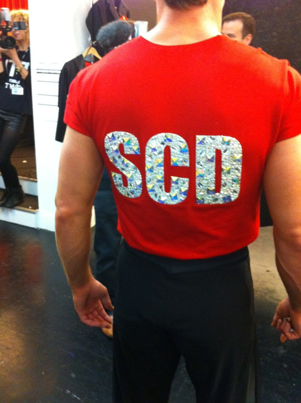 James in 'SCD' shirt