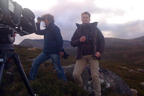 Martin Hughes-Games and Chris Packham in the Highlands