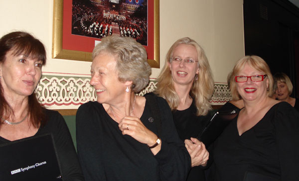 BBC Symphony Chorus members lining up at the Royal Albert Hall