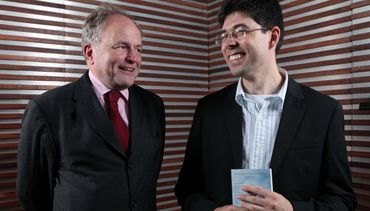 Chairman of the judges Clive Anderson and winner Miroslav Penkov