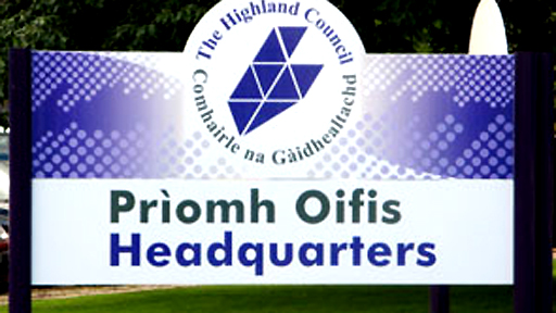 Highland Council headquarters sign