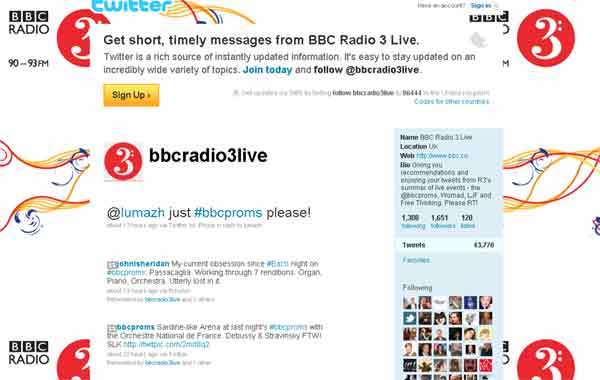 Radio 3 Twitter Page