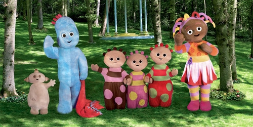 In the Night Garden characters in a line