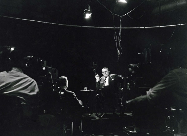 Gilbert Harding with John Freeman on Face To Face on 18th Sept 1960.