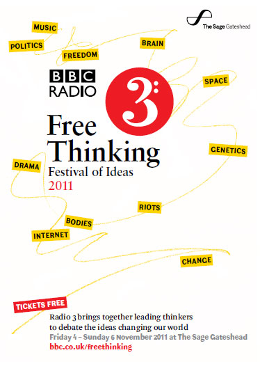 Flyer for BBC Radio 3's Free Thinking Festival 2011.