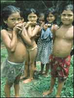 Amerindian children in Suriname