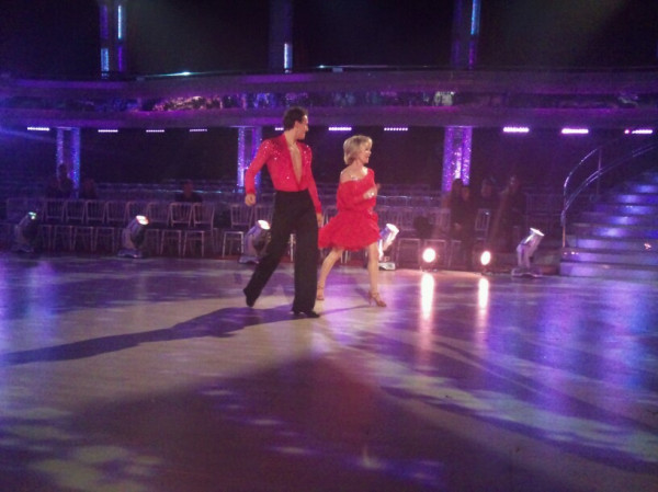 Lulu and Brendan Cole dancing.
