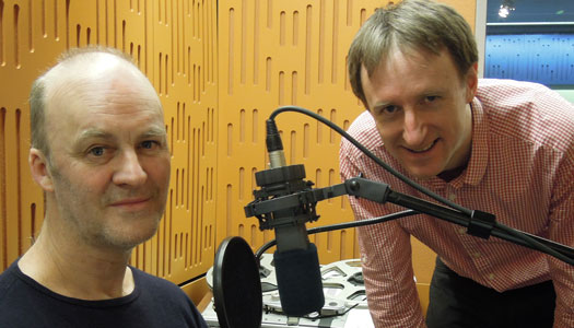 Tim McInnerny and producer, Paul Arnold recording the Easter Diaries on Radio 4 Extra.
