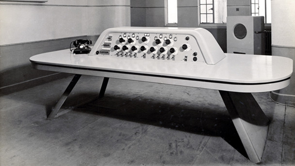 A BBC bespoke-designed mixing desk, created for the then new Broadcasting House in the1930s.