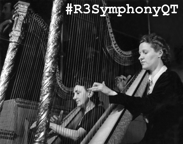 Picture shows the BBC SO - Sidonie Goossens and Jeanne Chevreau on the harps.