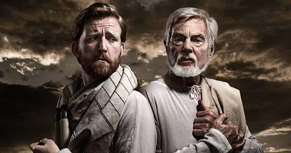 Tom Goodman-Hill as Claudius and Derek Jacobi as Augustus.