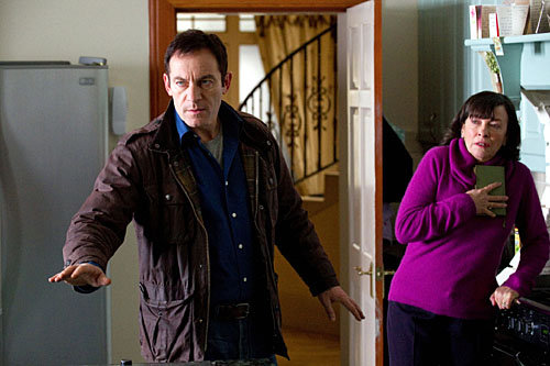 Jason Issacs as Jackson Brodie and Marion Bailey as Gloria Hatter in episode four of case histories.