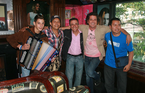 José with Vallenato pop star Carlos Vives at his restaurant, Gaira Café in Bogota