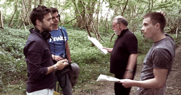 BBC Radio 4's production team recording Rain Maker in the Kent woods