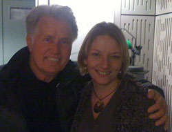 Martin Sheen and Desert Island Discs producer Leanne Buckle in a Broadcastng House studio in February 2011.