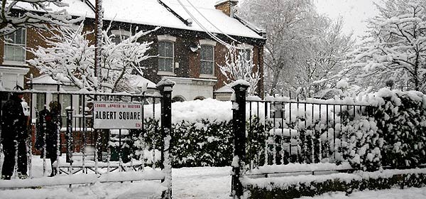 Albert Square in the snow