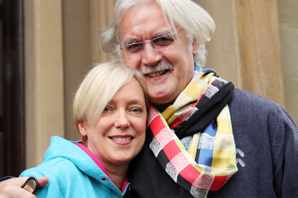 Janice Forsyth with Billy Connolly for BBC Radio Scotland