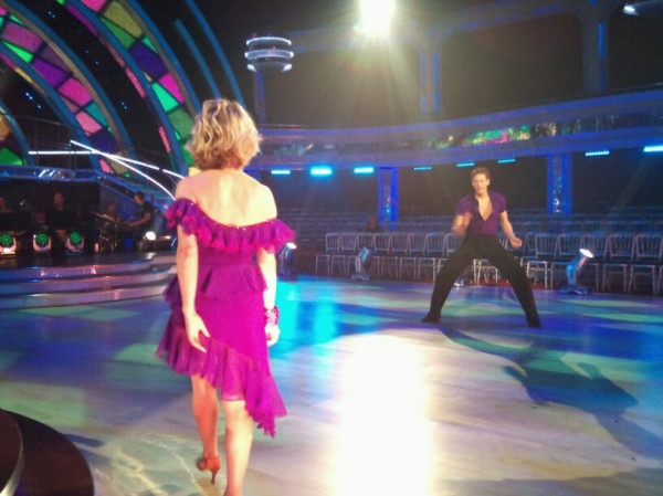 Lulu and Brendan Cole in dress rehearsal
