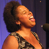 Andrea Baker performing on the BBC Festival Cafe.