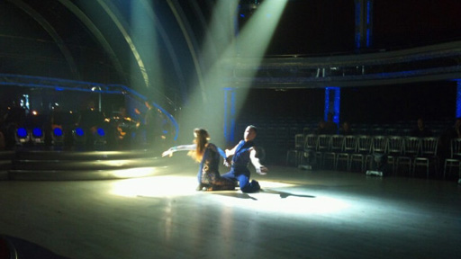Alex Jones and James Jordan dancing.