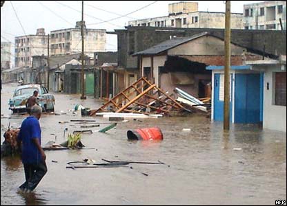 Flooded streets in Baracoa