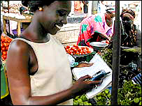 Woman with mobile/cell phone