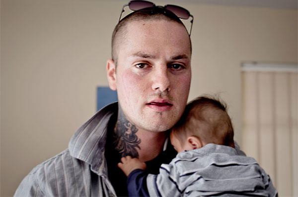 Shaun - one of the contributors in Protecting Our Children - with his baby. 