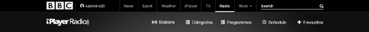 iPlayer Radio navigation bar