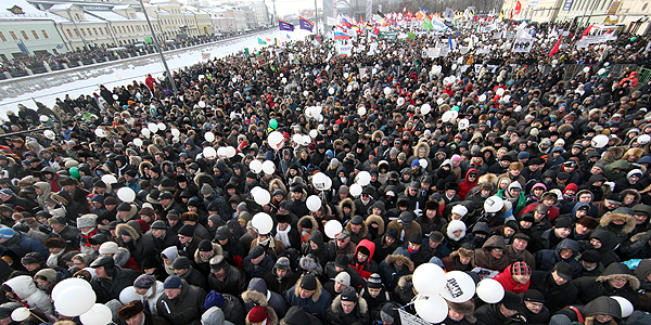 Russian protestors in Moscow
