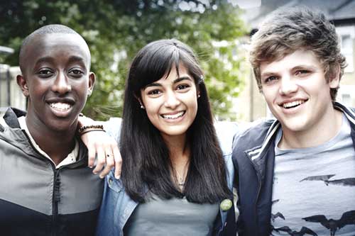 Image of the cast from new CBBC drama, Postcode.