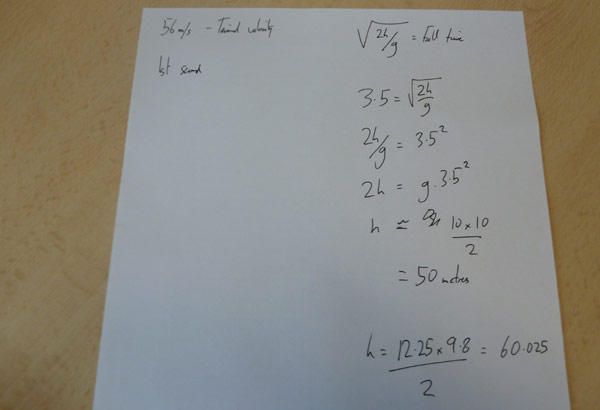 Calculating the height of Loxley Hall.