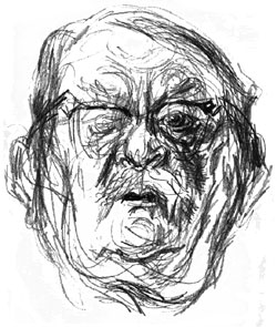 Drawing of Gilbert Harding by Feliks Topolski