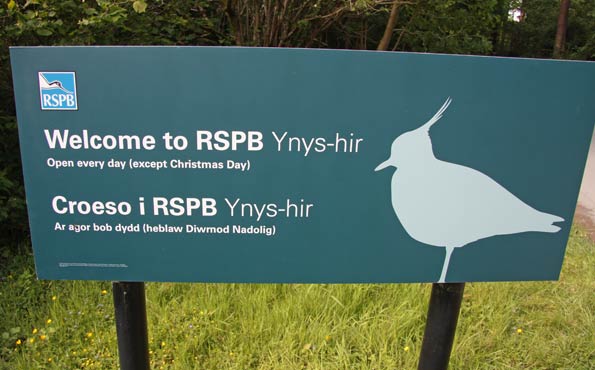 Sign to Ynys-hir