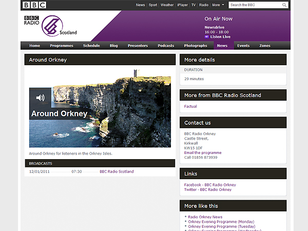 Around Orkney's new-look page