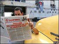 A cuban reads the official newspaper Gramma