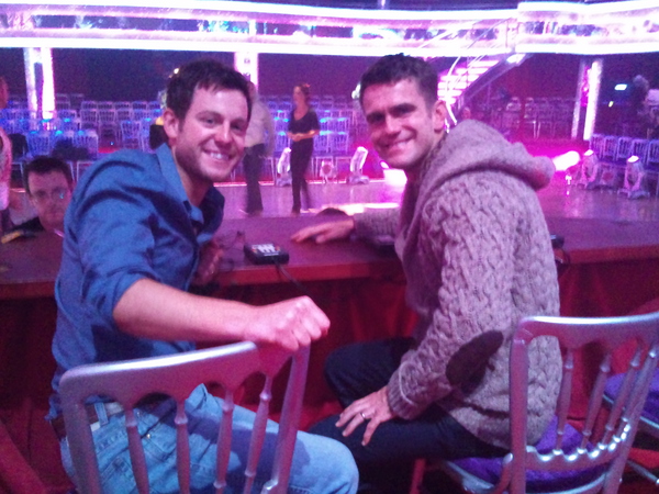 Matt Baker and Scott Maslen in the Strictly Come Dancing Judges Chairs