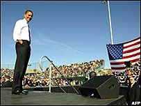 Barack Obama and American flag