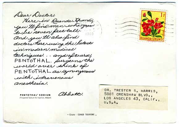 pentathol postcard from Rwanda #1, rear