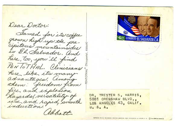 pentathol postcard from Rwanda, rear view