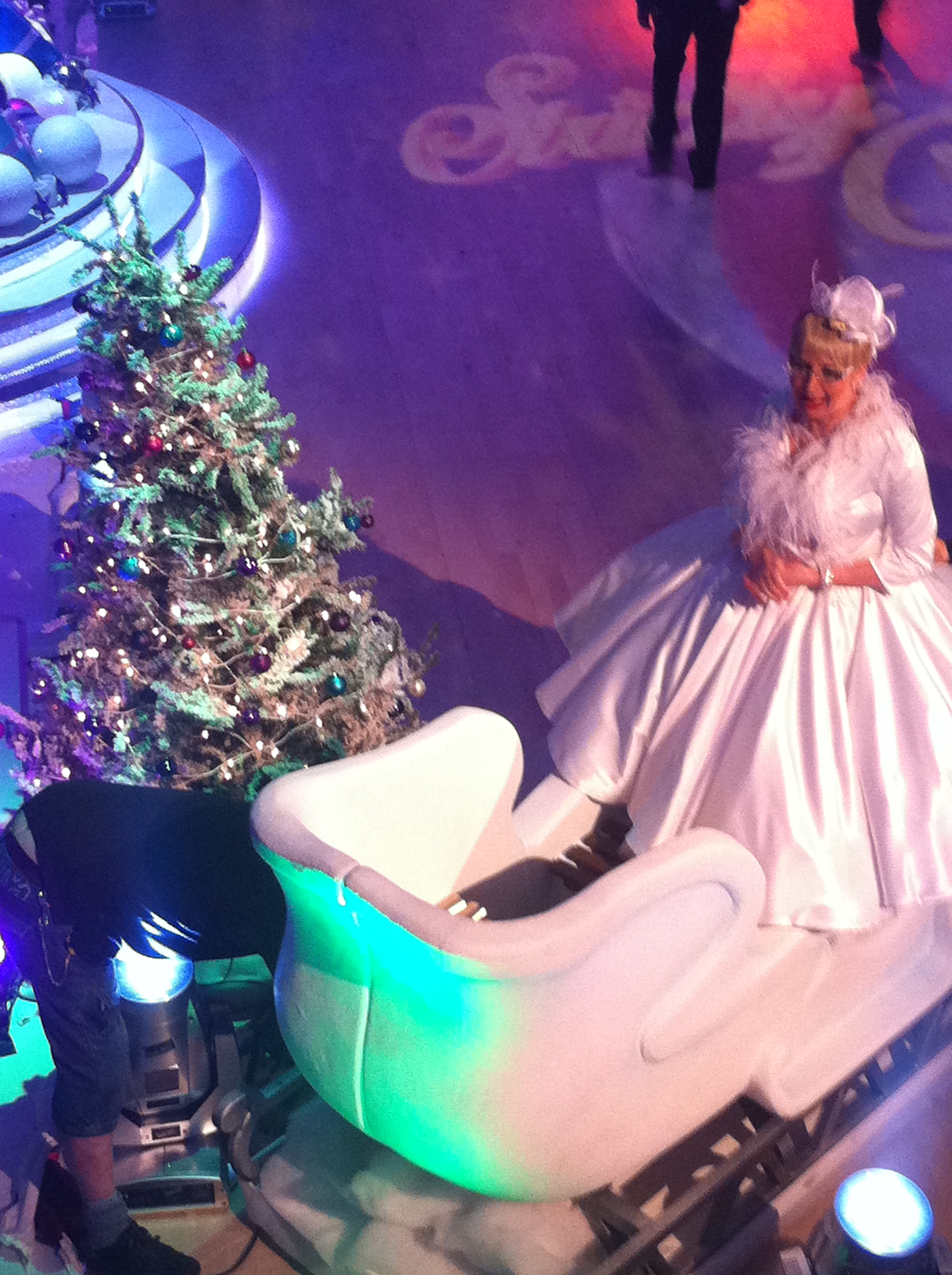 Su Pollard takes to the floor in her sleigh