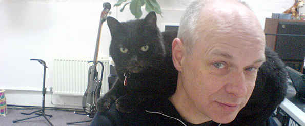 Brian Eno and cat 2006