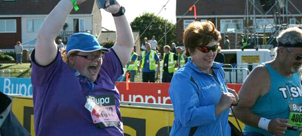 Helen Blaby at the Great North Run finish