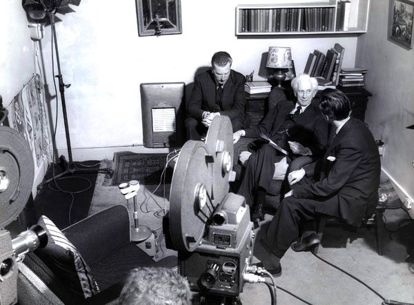John Freeman, Bertrand Russell and Hugh Burnett, 4th March 1959.